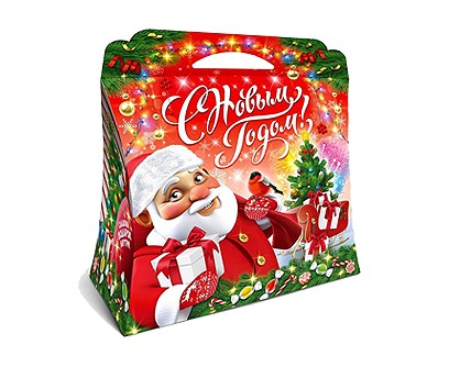 Хеллоу Санта 1000-1500г, картонная новогодняя упаковка